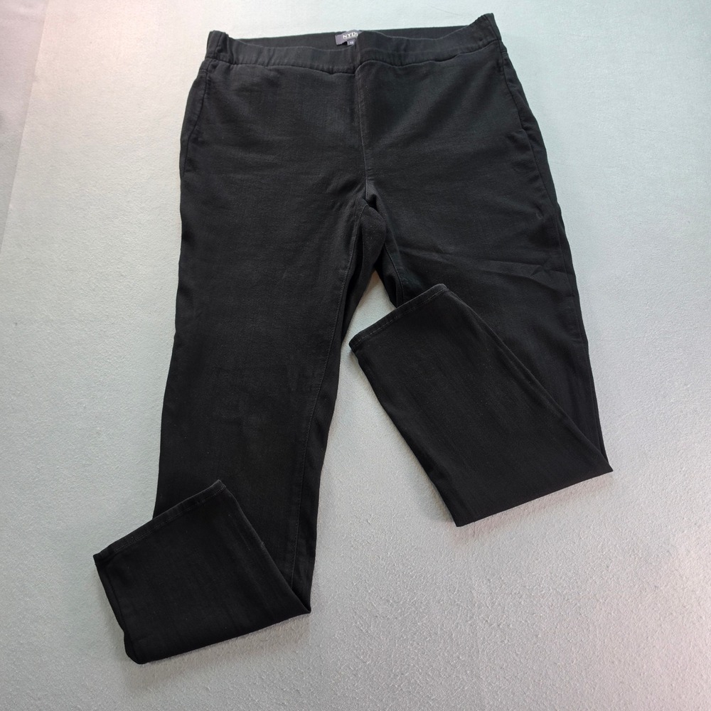 NYDJ Black Pull On Skinny Pants Size 12 Lift Tuck Technology Stretch